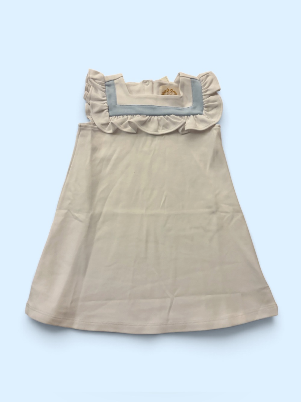 The Beaufort Bonnet Company White and Buckhead Blue Darla Dress NWT 4T